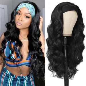 kf-S06de302d6a9643f9868aa0725a37e87cS Diadema ondulada para mujer, peluca de cabello humano hecha a máquina, peluca de cabello humano lista para usar, diadema, pelucas de cabello humano Remy ondulado para mujer